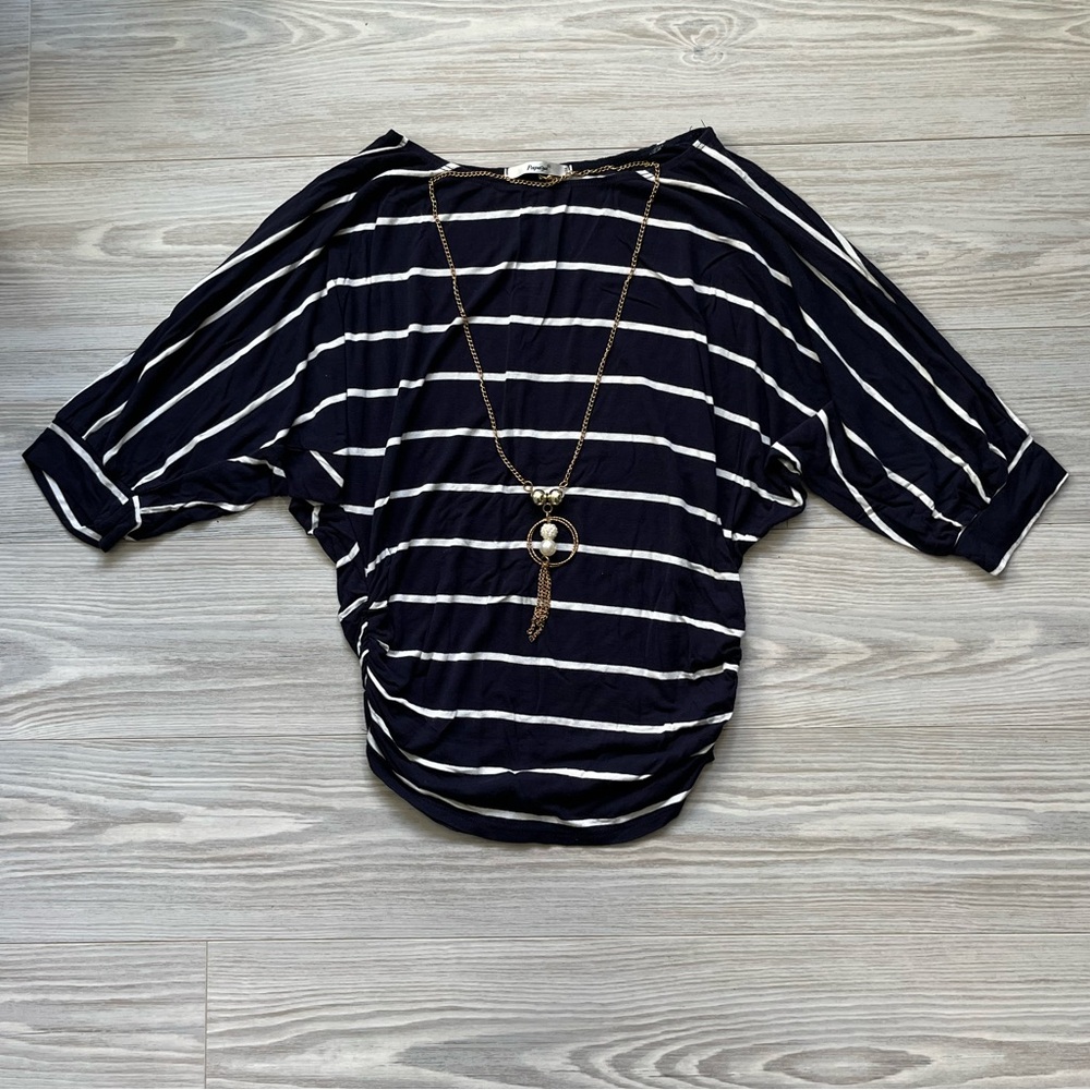 Papaya striped blouse